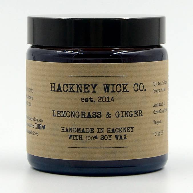 Hackney Wick Co Soy Wax Lemongrass & Ginger Candle for wholesale by Hackneywickco