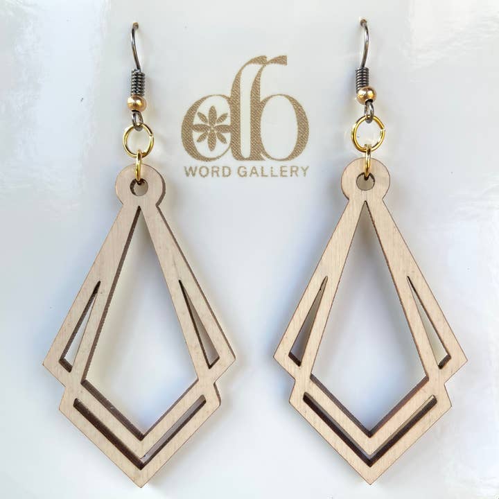 Dangle Wood Earrings for wholesale by DB Word Gallery