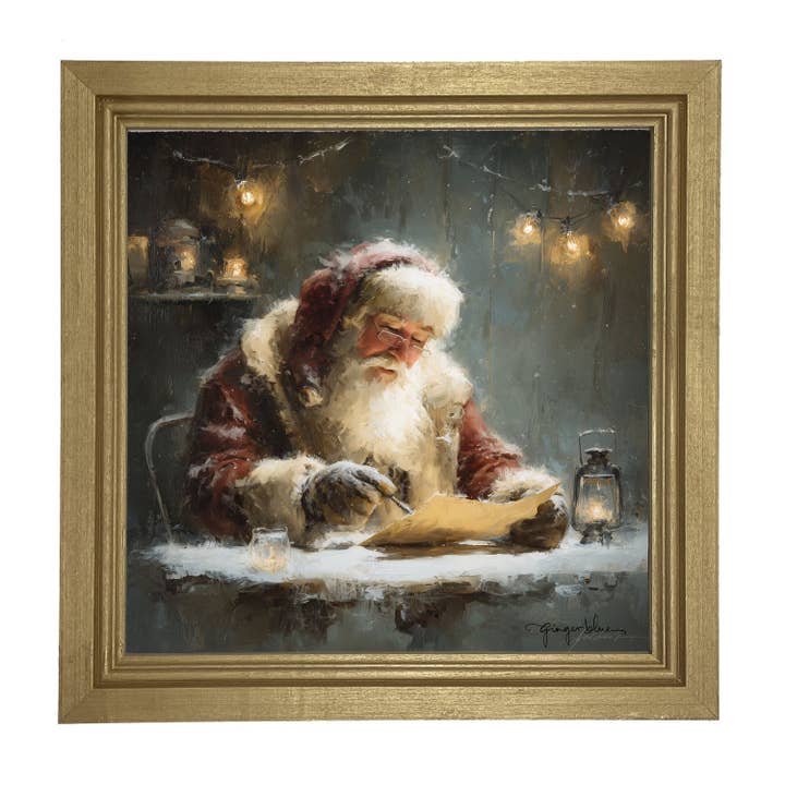 ginger blue - Wholesale Christmas Wall Art - Santa Making his List15