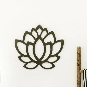 Large Lotus Flower Shape Wood Wall Decor for wholesale by Feather and Birch