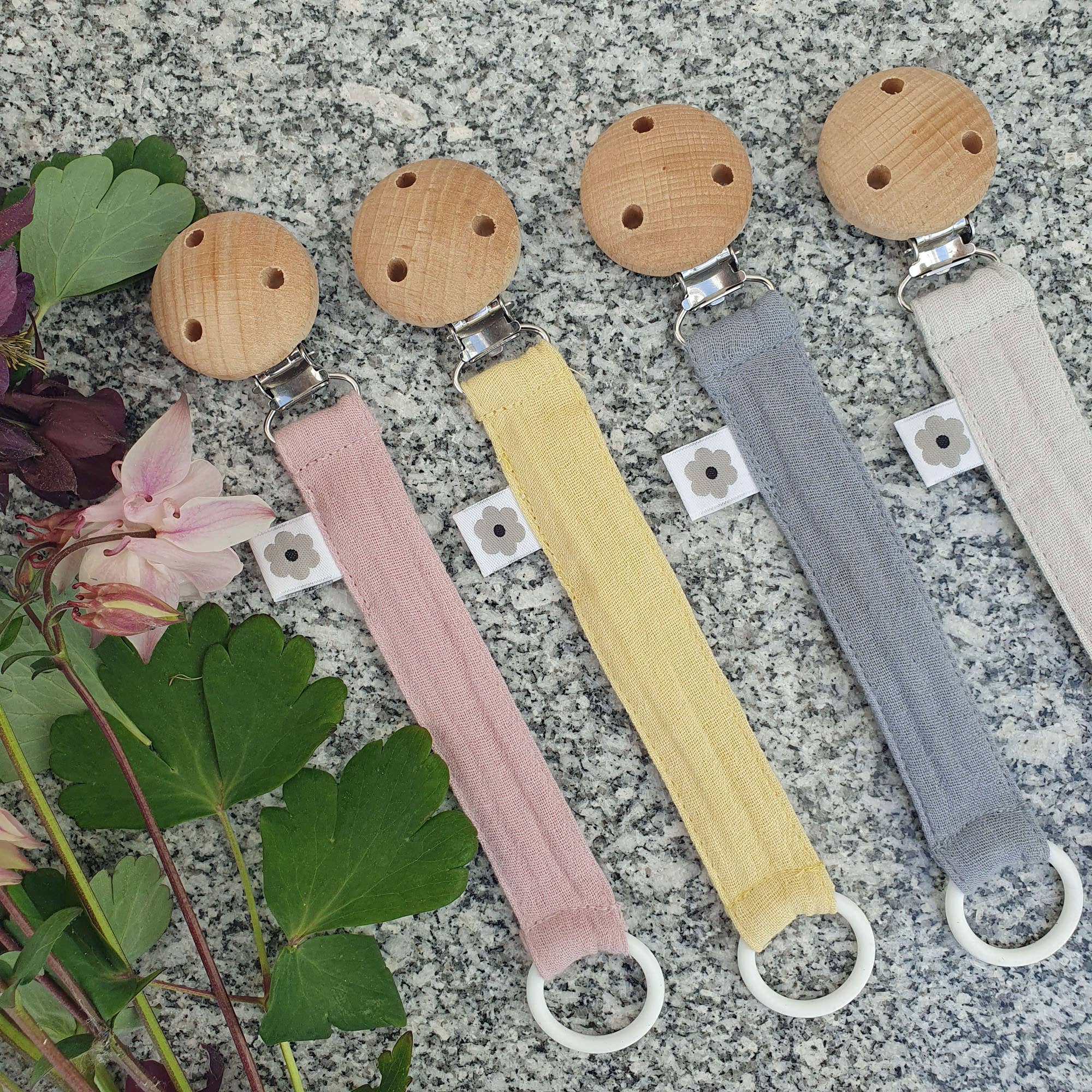Summerville organic - Wholesale Pacifier Clip - Baby - Organic Pacifier Clip Muslin Pale Mauve12