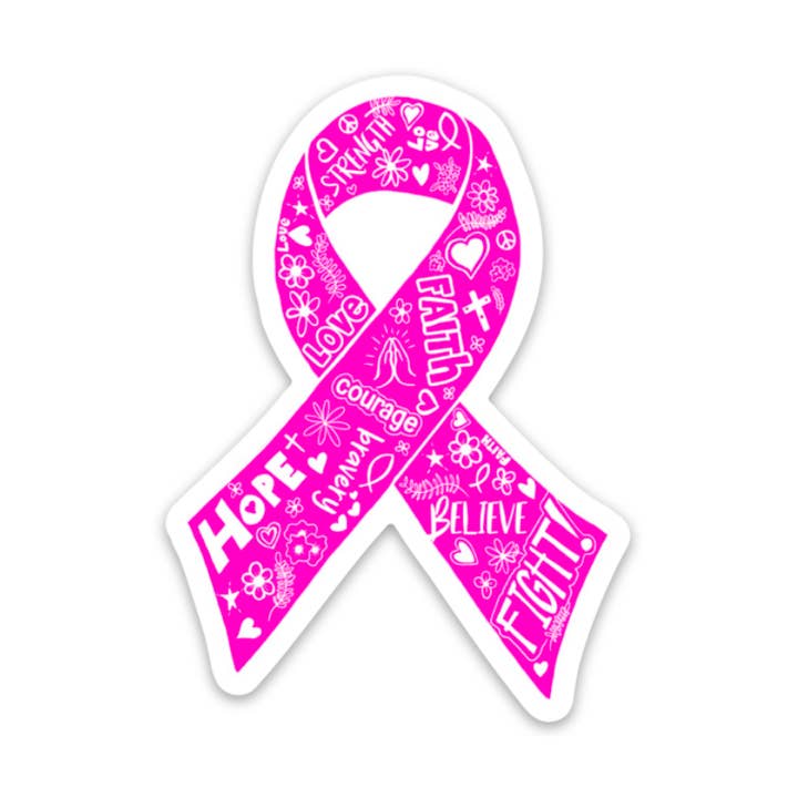 Ruban sur le cancer du sein - Autocollant pour la vente par Kevin & Kaia