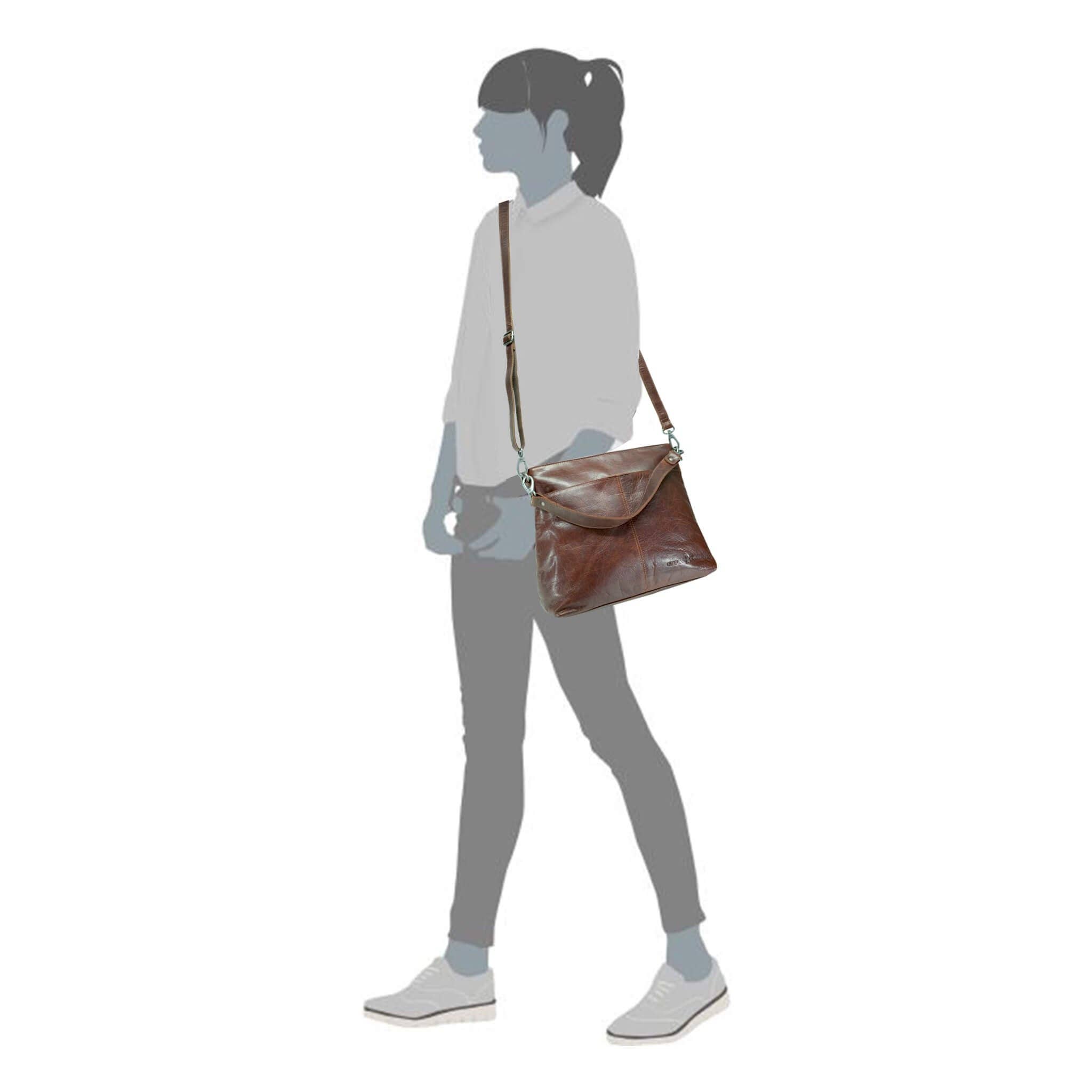Greenwood - Vente Sac porté épaule – femme - Sac à main Lisa en cuir avec bandoulières interchangeables1