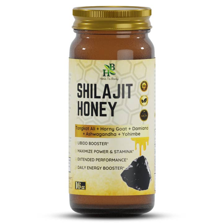 Shilajit Honey 16oz | Himalayan Shilajit and Honey Blend for wholesale by Herb To Body