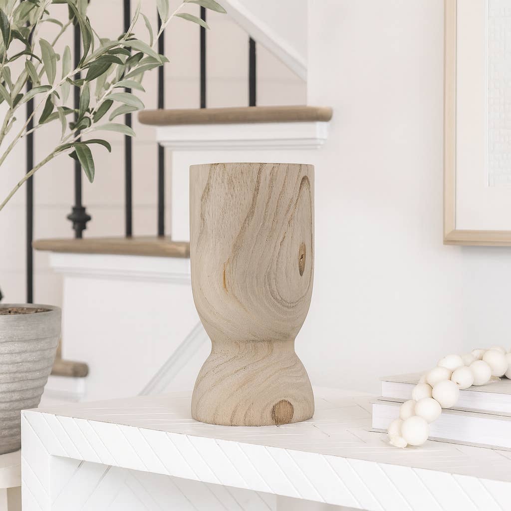 2626 Designs – Engroshandel Vase – 11" høj dekorativ trævase i brun