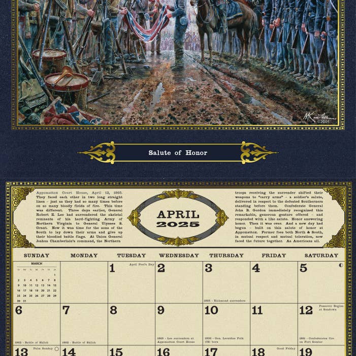 History Calendars - Wholesale Calendar - The NEW 2025 Mort Künstler Civil War Calendar