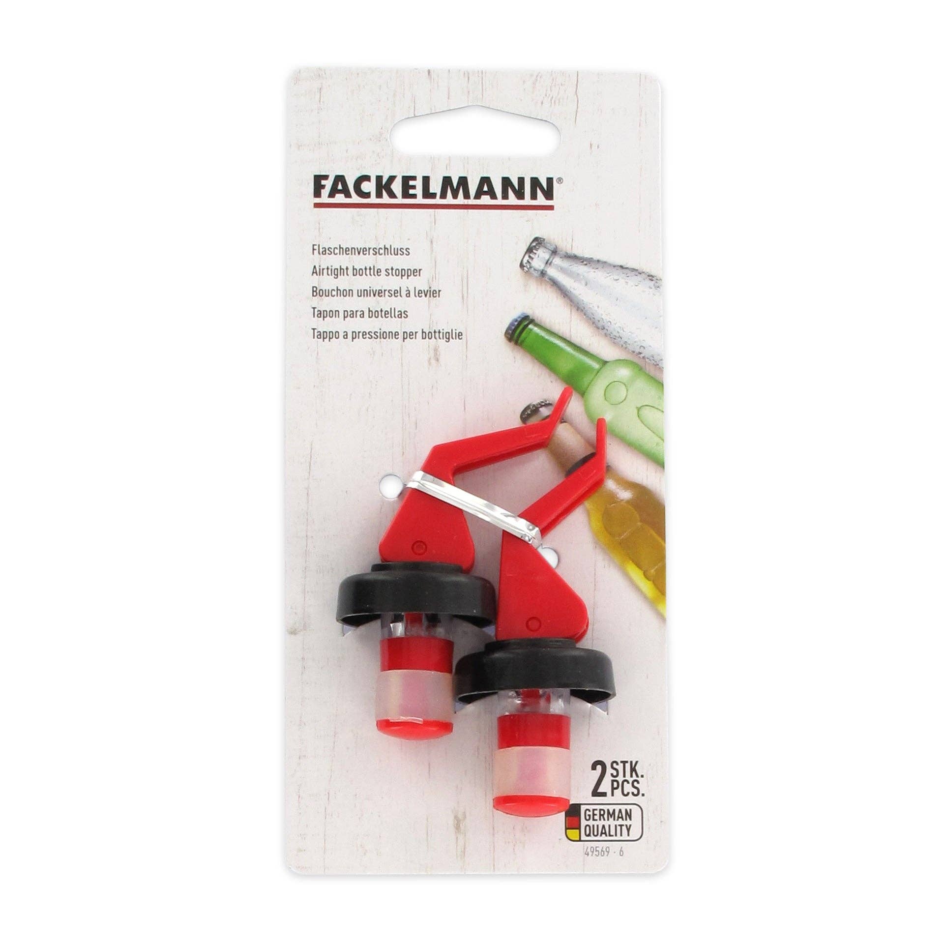 Fackelmann - Wholesale Wine Stopper - Set of 2 reusable lever stoppers Bar Concept1