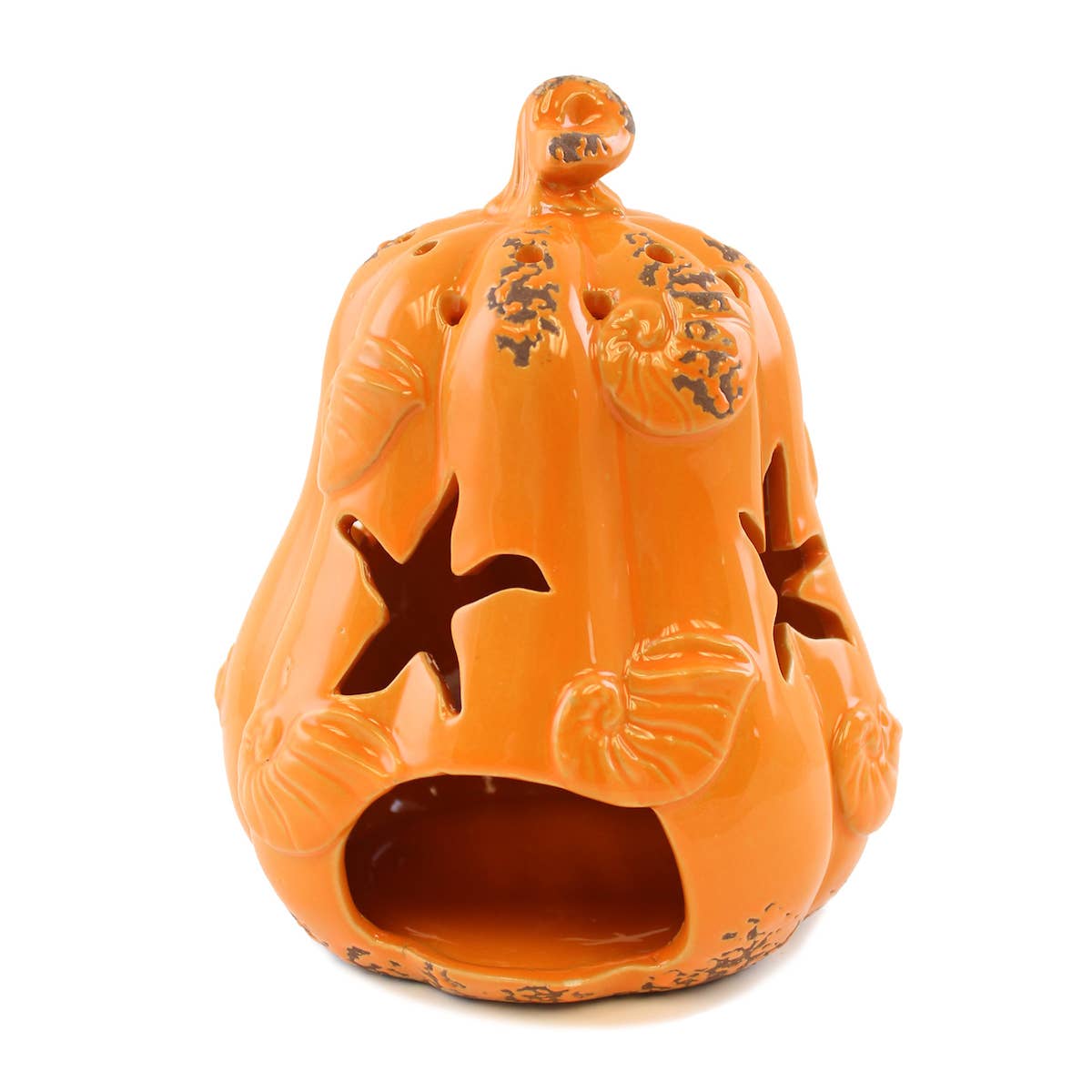 Beachcombers - Vente Bougeoirs - Bougeoir à citrouille en céramique SALE Fall/Harvest Orange1