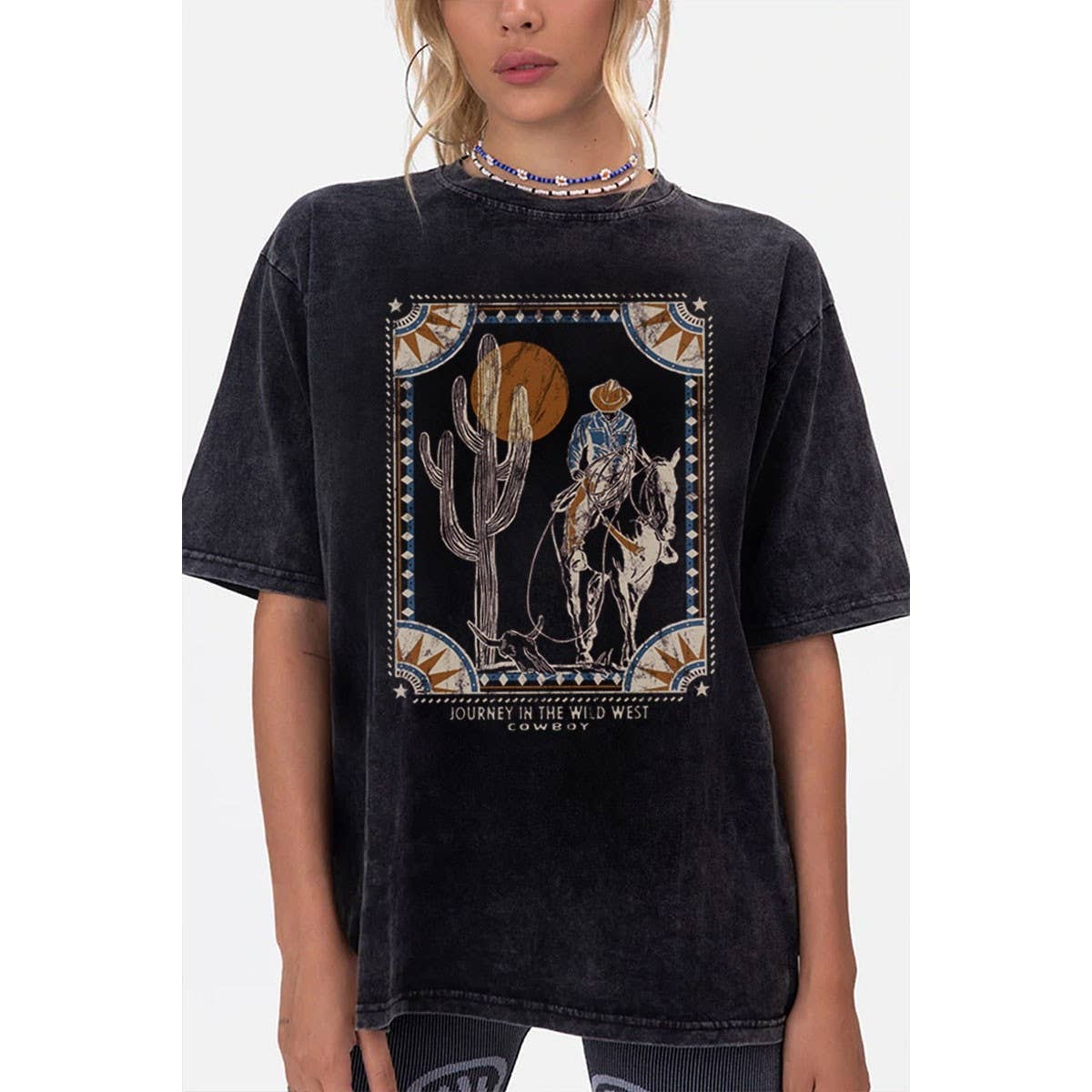 HRTandLUV - Vendita all'ingrosso Tunica - Donna - TOP GRAFICO MINERALE OVERSIZE VIAGGIO NEL SELVAGGIO WEST0