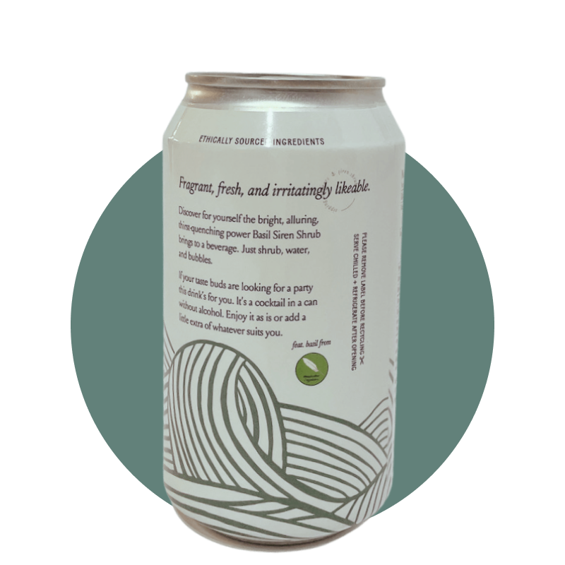 Siren Shrub Company LLC - Wholesale Soda/Carbonated Drink - Basil Sparkling Shrub (4 PK)1