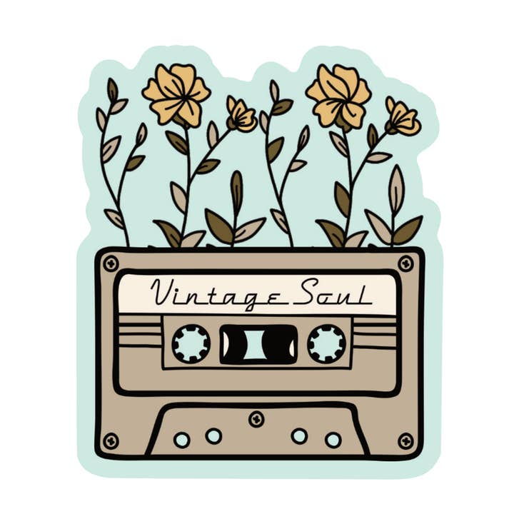 Autocollant vinyle de haute qualité Nostalgia Tape Périménopause années 80 pour la vente par Juju and Moxie