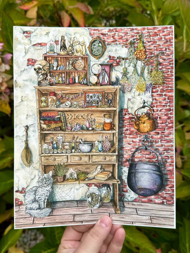 Apothicaire Sorcière Cottagecore Étagères Magiques pour la vente par Fabled Green