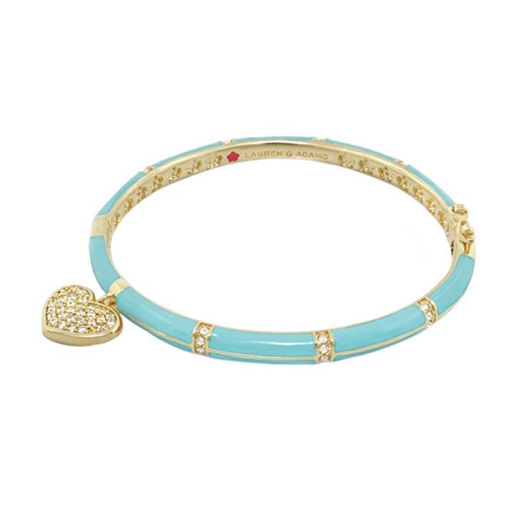 Incantevole braccialetto a forma di cuore con 2 pavé per la vendita all'ingrosso da parte di Lauren G Adams