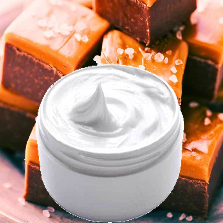 Crème hydratante pour le corps/les mains au chocolat et caramel fondant pour la vente par Aroma Kaz