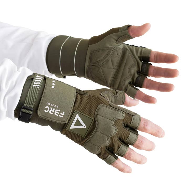 G-Type 021 M-Green Gauntlet Gloves for wholesale by Fabric of the Universe