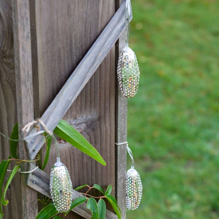 Allsop Home & Garden – wholesale String lights – Marrakesh Metal Solar String Light - Silver Star