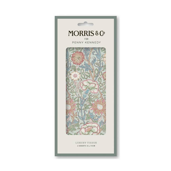 Papel de regalo de papel tisú William Morris Rosa Rosa para venta al por mayor de Penny Kennedy Ltd