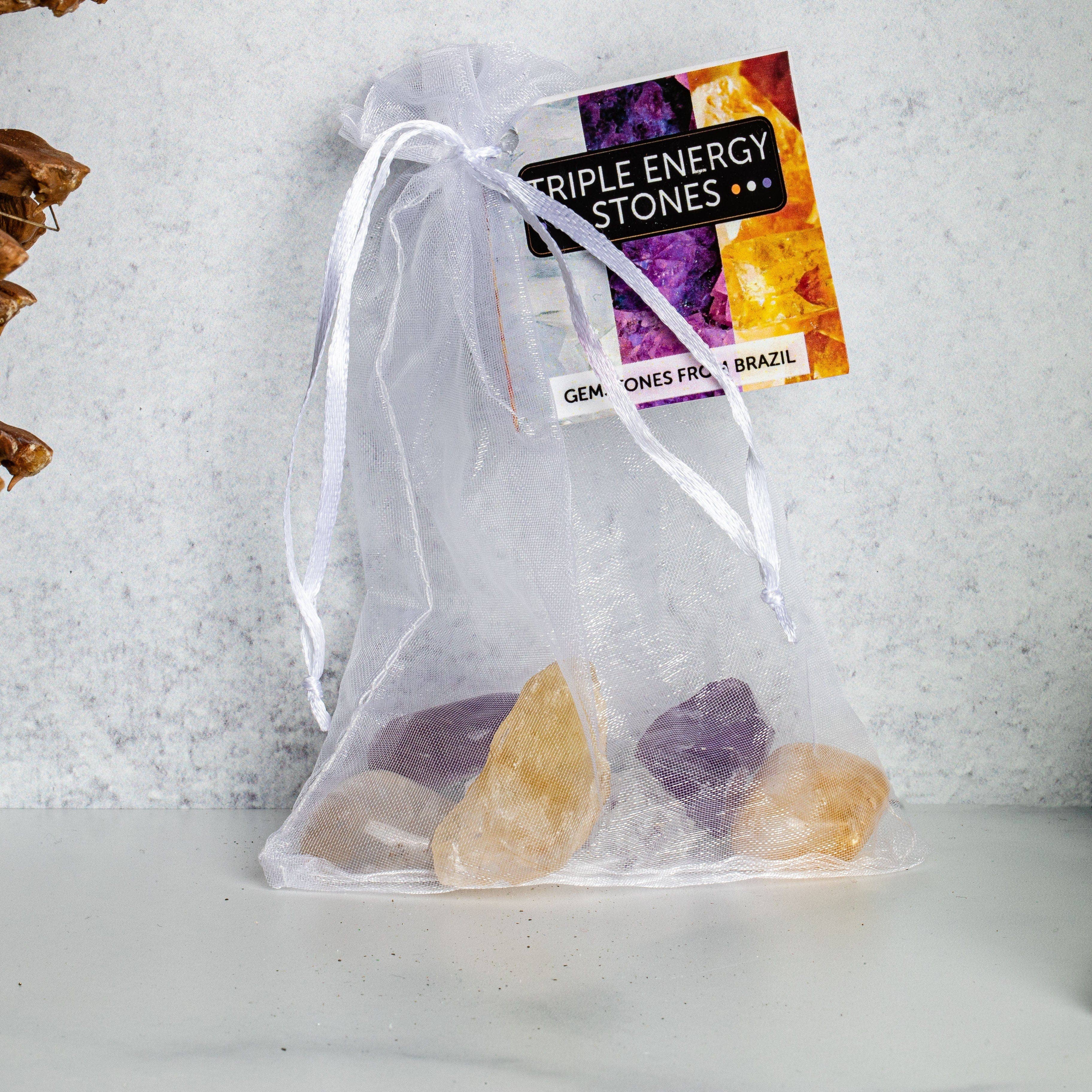 Rock Paradise – wholesale Andlig sten/kristall – Crystal Triple Energy Set av kvarts, ametist och citrin0