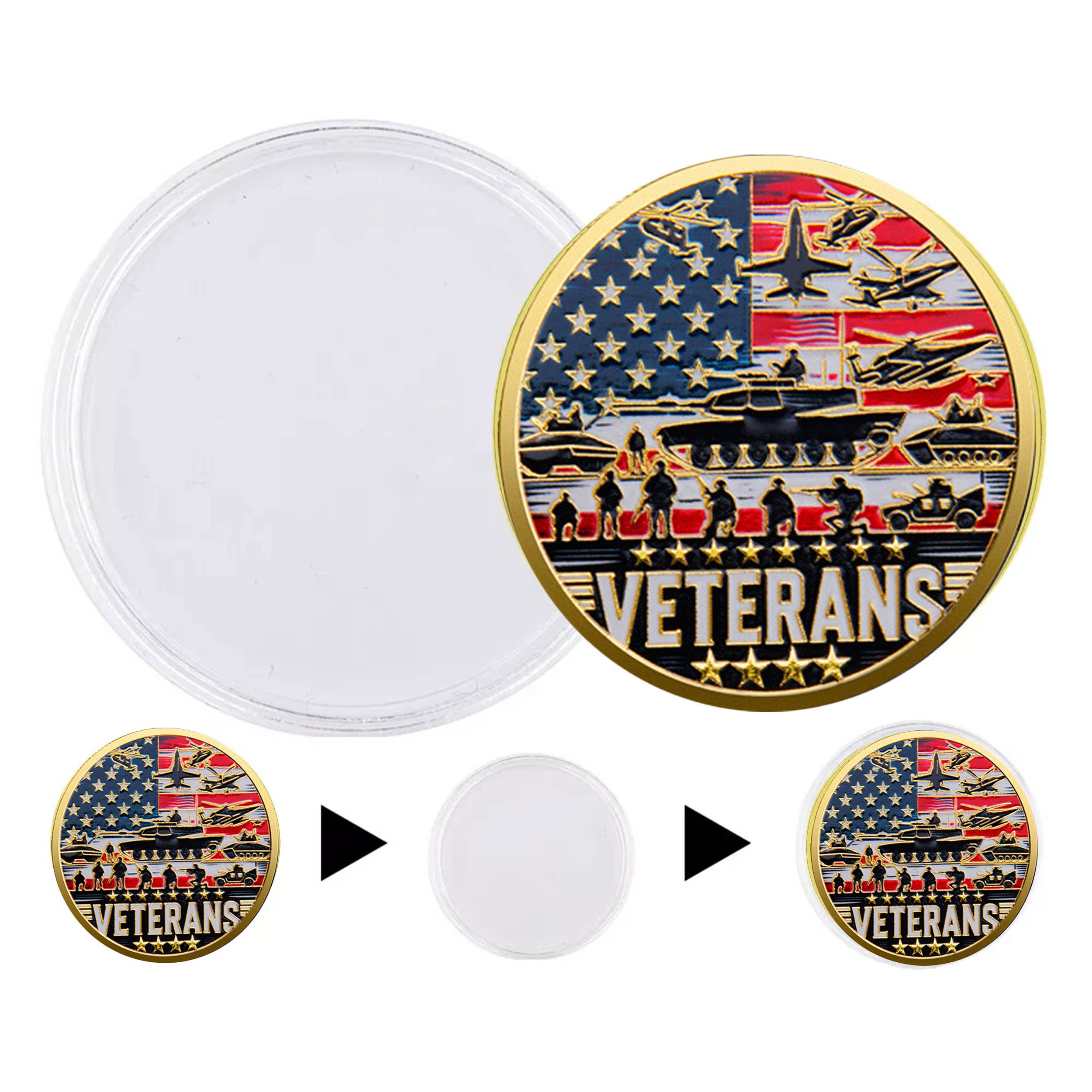Blinkee.com, LLC - Wholesale Keepsake Coin/Token - Proud Military Veteran Challenge Gold Plated Coin
4