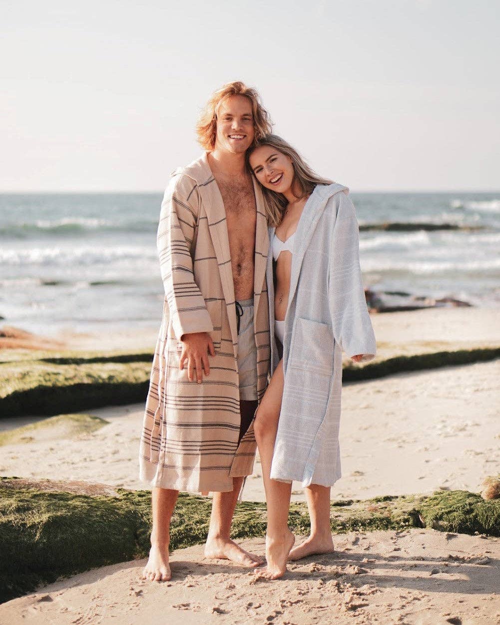 Basic Layers - Vendita all'ingrosso Vestaglia - Unisex - Accappatoio turco Coco in cotone 100% con cappuccio e tasche11