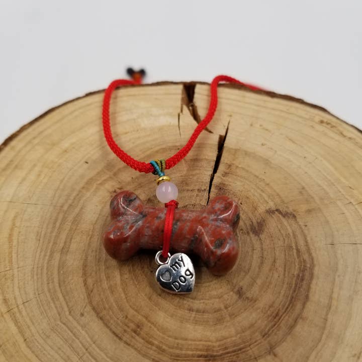 CHAKRA JEWELRY - Wholesale Pendant/Charm Necklace - "Love My Dog" Pet Natural Stone Bone Pendant Necklace4