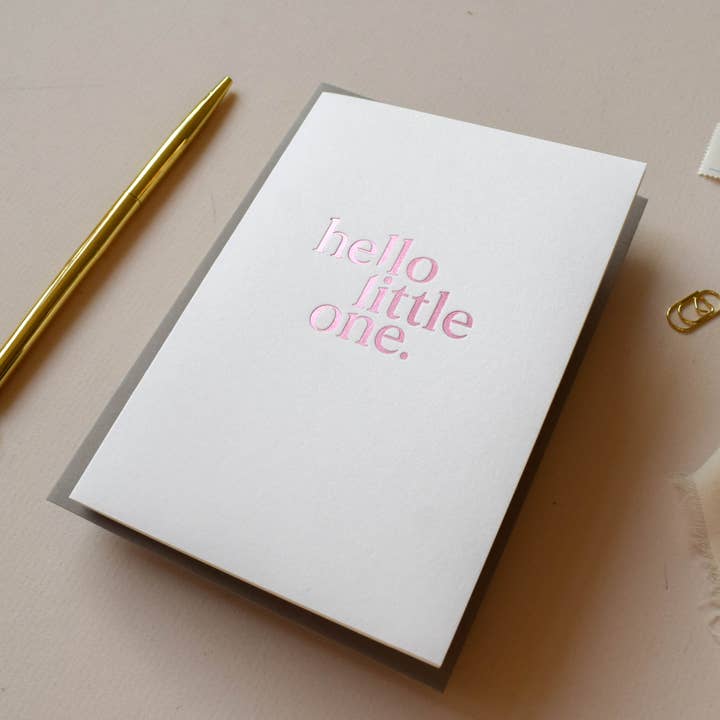 Jennifer Tune - Wholesale Baby Card - Hello Little One, Foil New Baby Greetings Card3