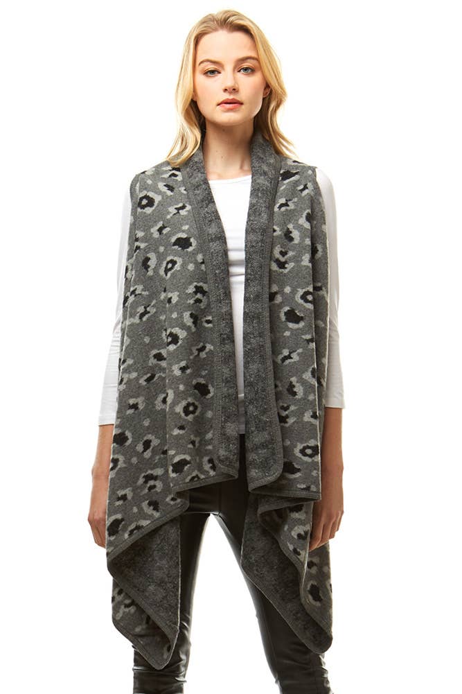 Hana - Vente Veste sans manches – femme - Gilet imprimé à motif léopard0