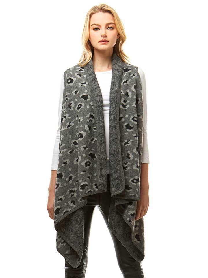 Hana - Vente Veste sans manches – femme - Gilet imprimé à motif léopard