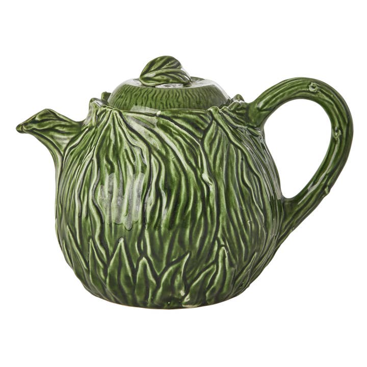 RicebyRice - Wholesale Tea Pot - Ceramic Teapot with Embossed Kale Design - Hand Painted - 1,6L / 54.1 oz