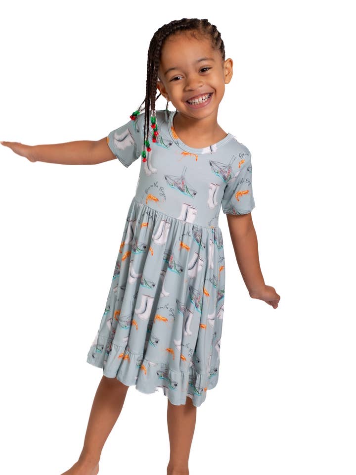 Born on the Bayou Twirl Dress for wholesale by Pearls & Pelicans