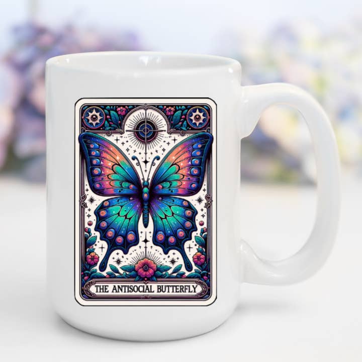 Le Tarot du Papillon Antisocial | Mug Drôle et Grossier pour la vente par AromaSarapy