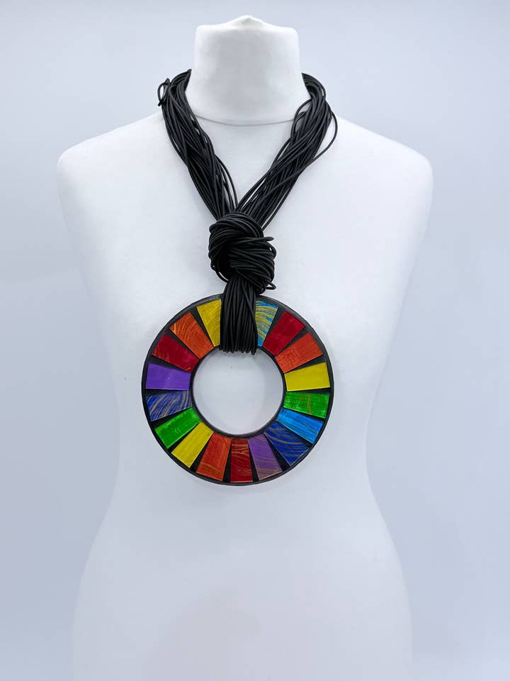 Gerecycled glazen boho mozaïek ketting of ronde armband - Medium voor wholesale door Jianhui London