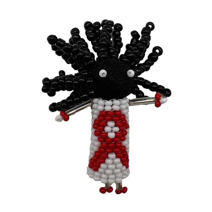 Handgemaakte Little Traveler-pin met kralen voor hiv-bewustzijn voor wholesale door UNTIL THERES A CURE FOUNDATION