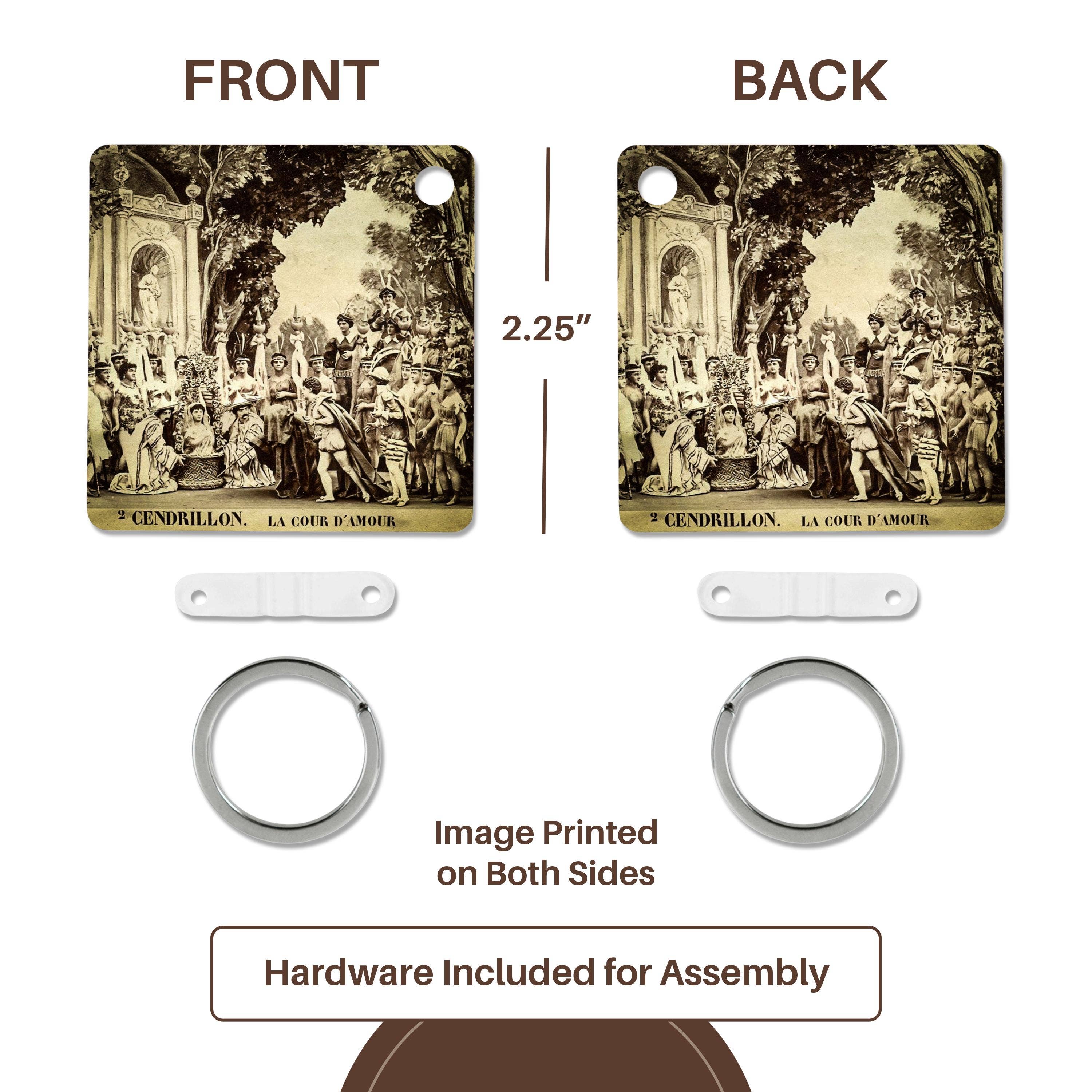 3dRose - Wholesale Keychain - Unisex - 3dRose, Adolphe Block B.K. Cinderella in the Court of Love Vintage 1860s, Key Chain4