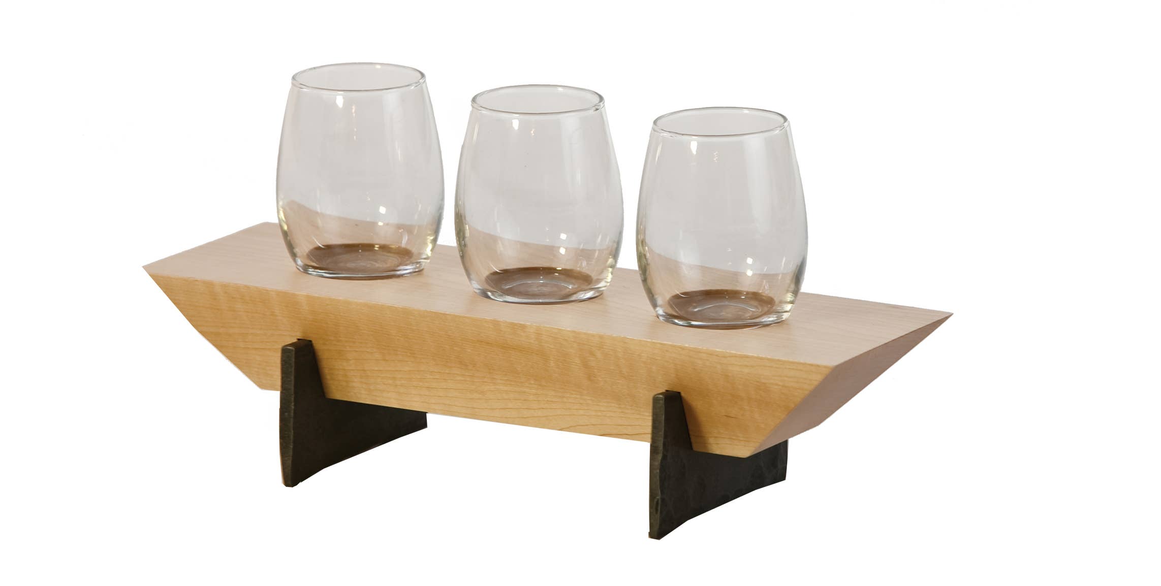 Oak & Olive - Wholesale Wine Glass - USA Made 3 Wine Taster Set-Amish Crafted Maple ~ Walnut Wood0