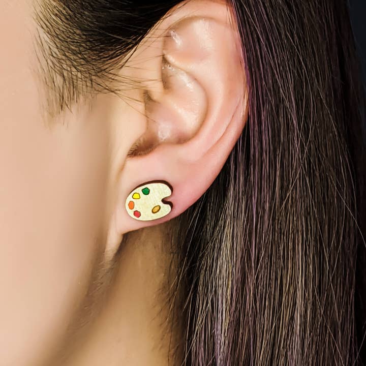 Unpossible Cuts - Wholesale Stud/Post Earrings - Artist's Palette Earrings - Museum - Art