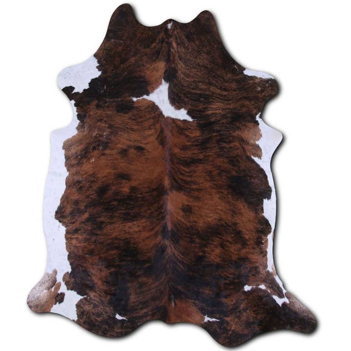 Premium Brindle White Belly Jumbo Rindsleder Größe 7-8 Fuß groß für den Großhandel von Western Linens
