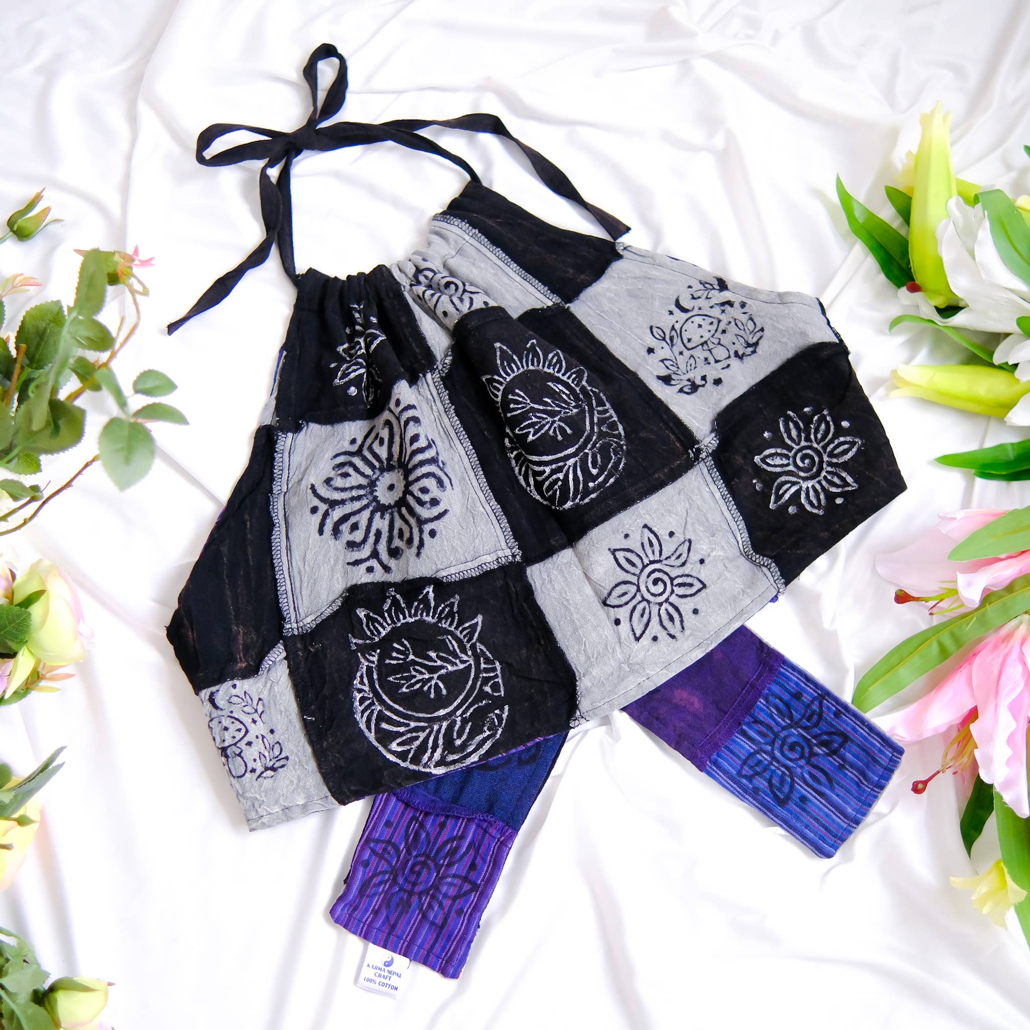 Karma Nepal Crafts – Blusa - Mulher por atacado – Tampo traseiro reversível em algodão com encosto em retalhos1