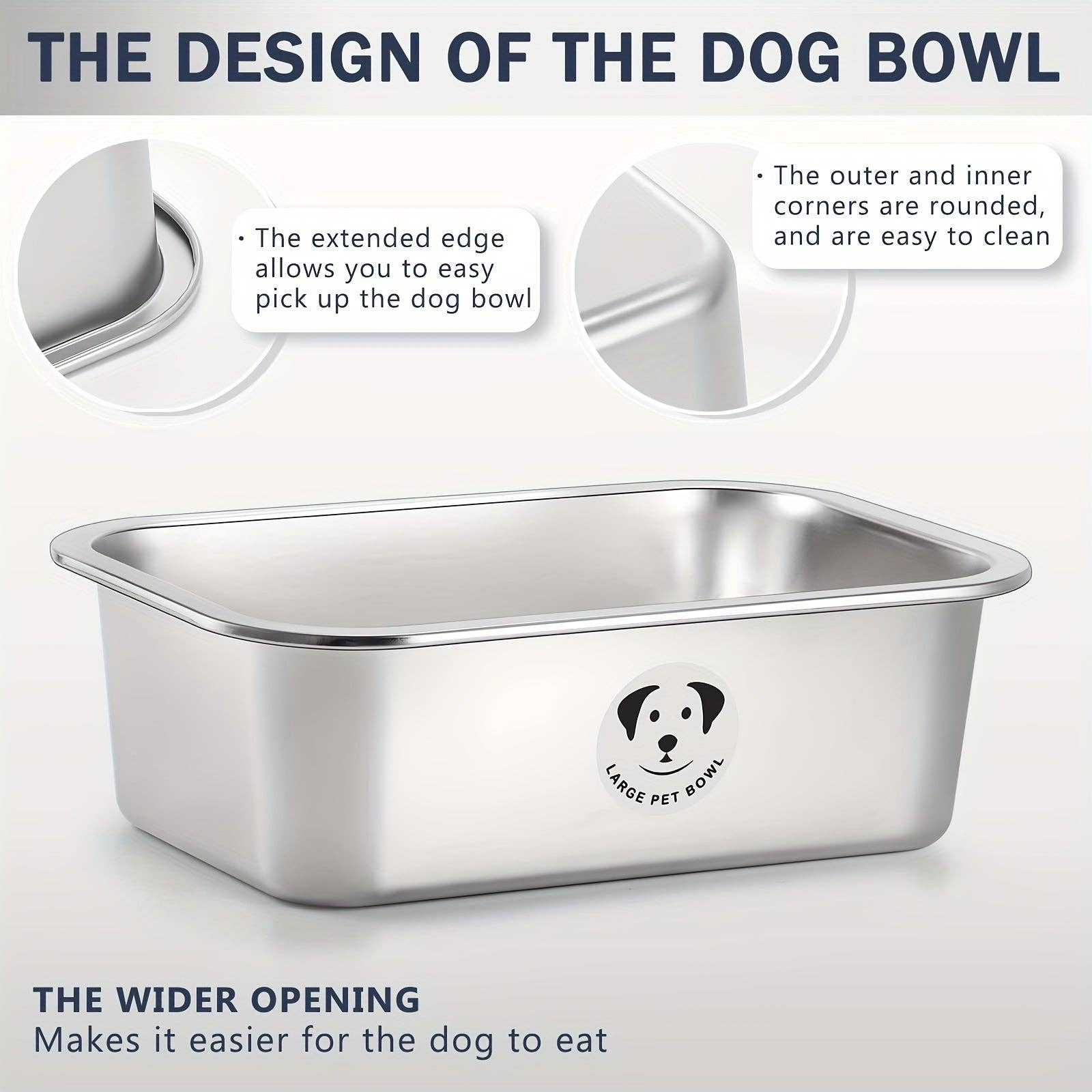 DIYSTORE – wholesale Pet bowl – Cat/dog – Stainless Steel Dog Bowls for Large Dogs, High Capacity Metal Dog Food Bowls, Ideal Food and Water Bowls for Large, X-Large, and Huge Dog1