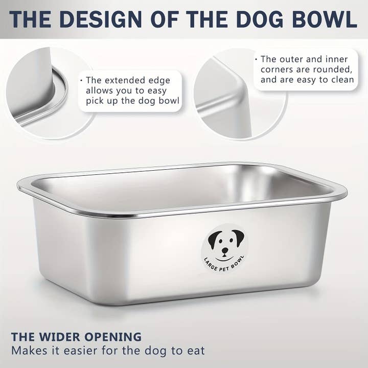 DIYSTORE – wholesale Pet bowl – Cat/dog – Stainless Steel Dog Bowls for Large Dogs, High Capacity Metal Dog Food Bowls, Ideal Food and Water Bowls for Large, X-Large, and Huge Dog1