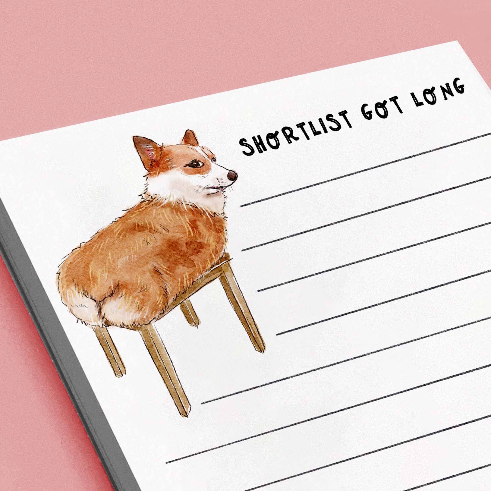 Liyana Studio - Wholesale Notepad - Corgi Shortlist Notepad - To-do List Notepads2