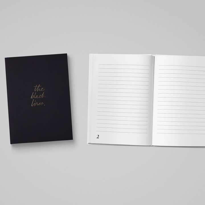 Real Passionates – Caderno por atacado – Caderno “Linhas Pretas”, A5, preto/dourado2