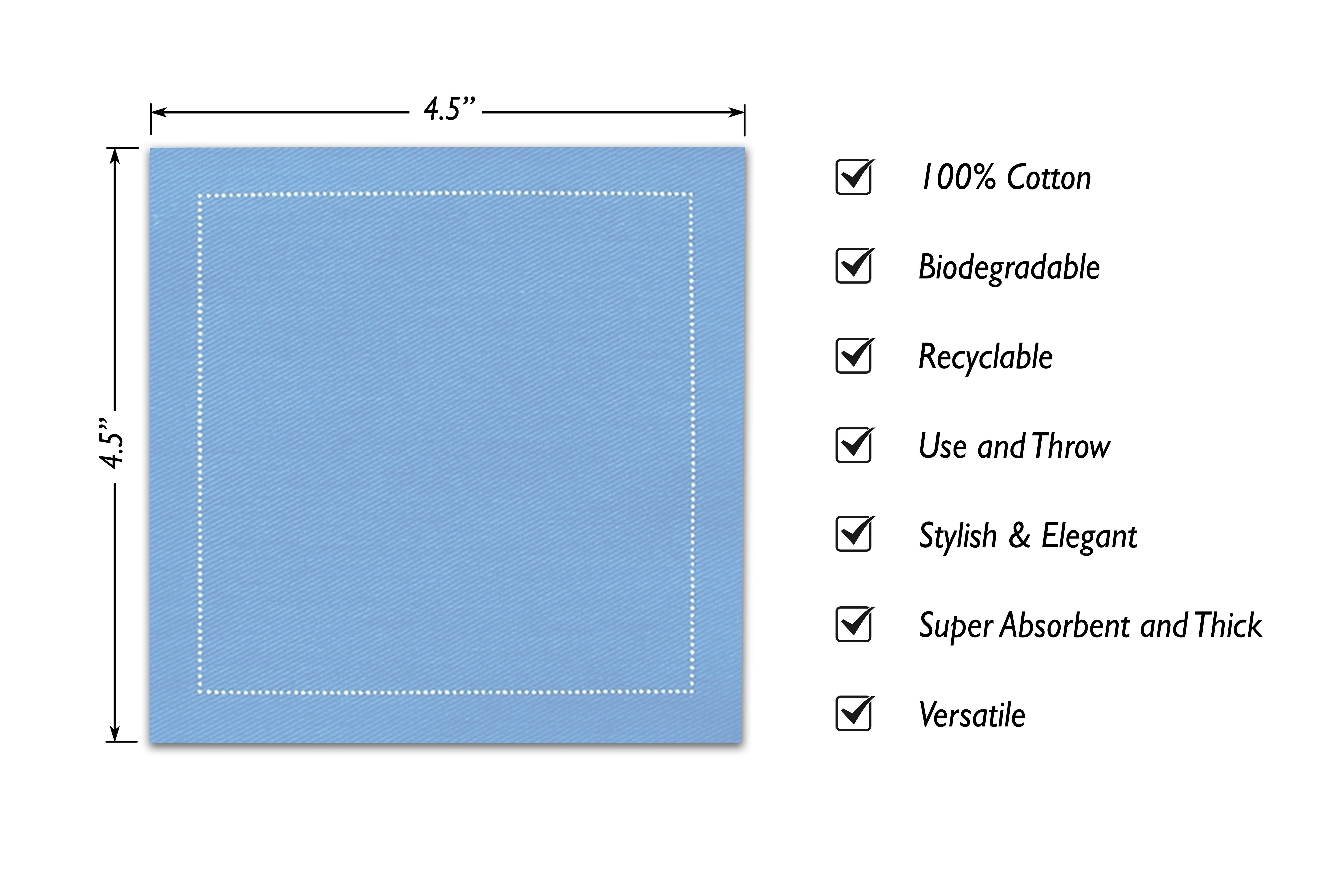 Noble Napkins - Wholesale Disposable Napkin - Luxury Cotton Cocktail Napkins, 4.5" x 4.5", 50 per pack2