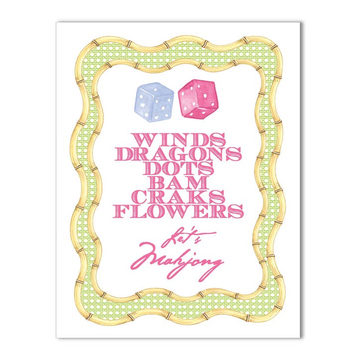 Charme du Sud Carte de Note Jouons au Mahjong pour la vente par Bourbon & Bacon