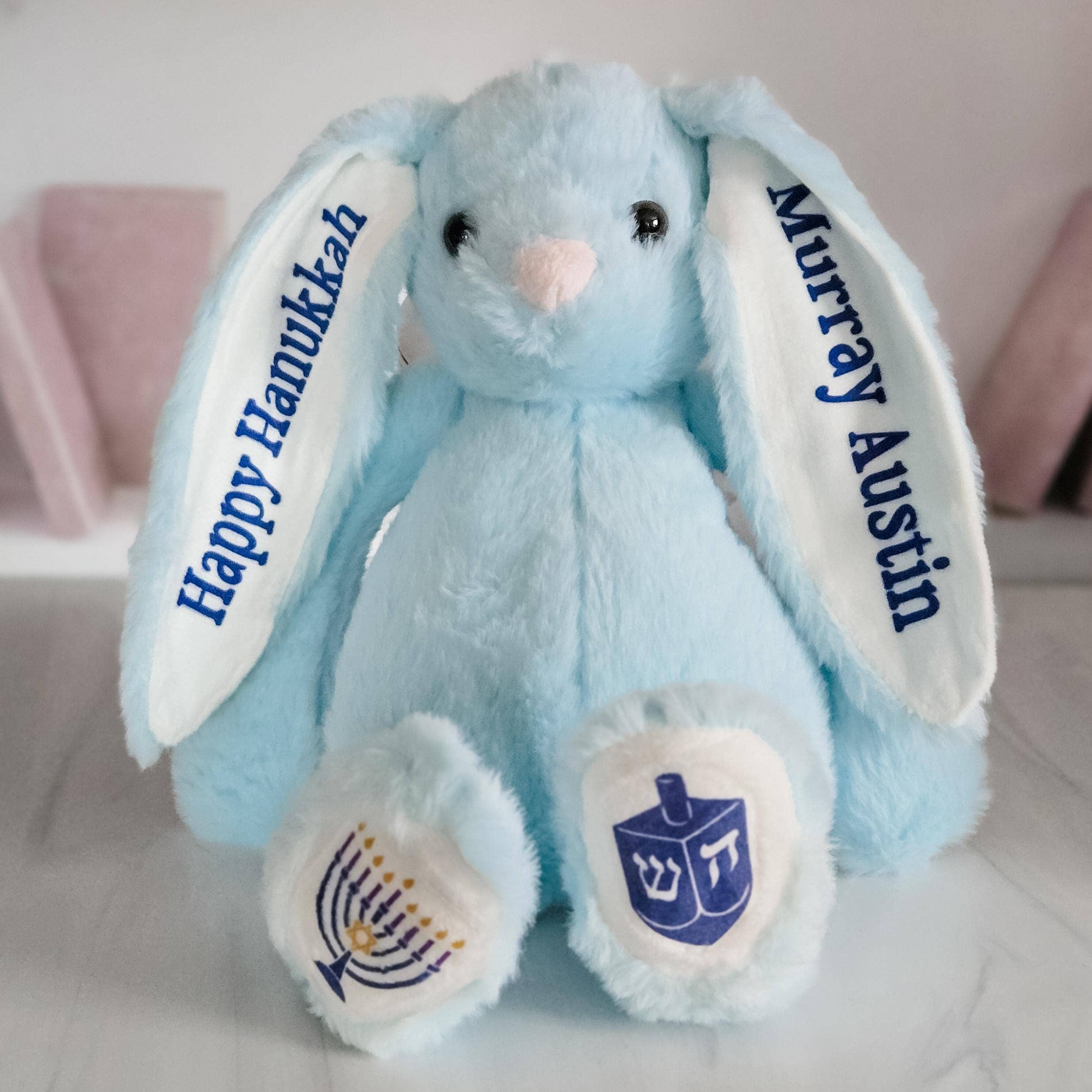Salt Sparkle Shalom - Wholesale Stuffed/Plush Toy - Kids & Baby - Chanukah Bunny in English or Hebrew for Kids1