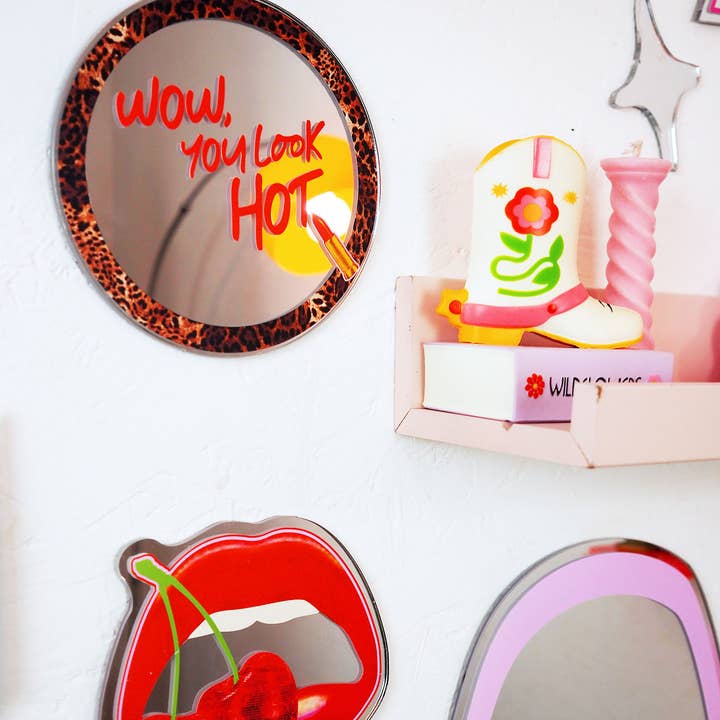 Printed Weird - Wholesale Wall Mirror - Wow You Look Hot Disc Mirror 1