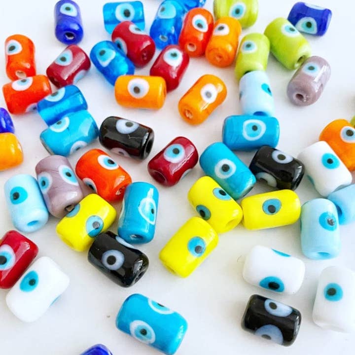 Evileyefavor - Wholesale Beads - Tube Handmade Evil Eye Murano Beads1