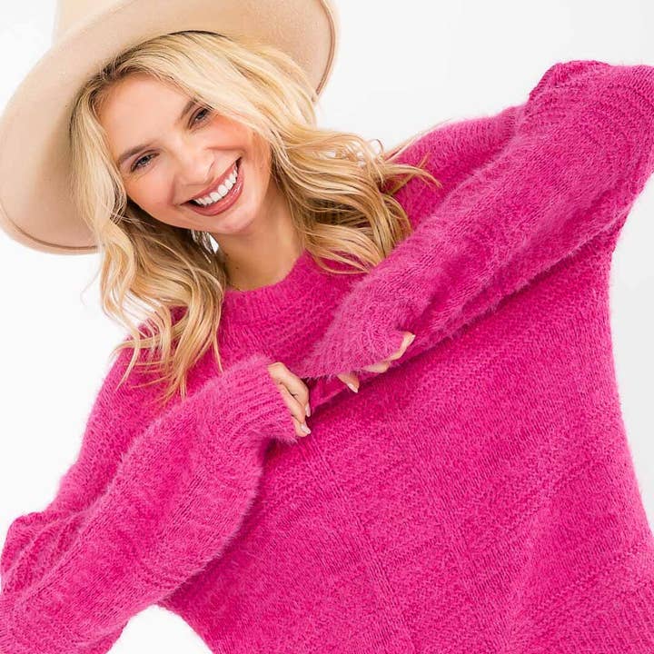 37453- Mjuk ögonfransstickad långärmad stickad tröja för wholesale av IWT Brands