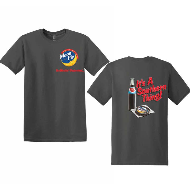 MoonPie Direct - Wholesale Screen Printed T-Shirt - Unisex - MoonPie Short Sleeve Southern Thing Tee - Grey