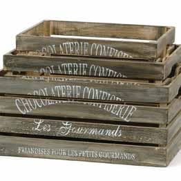 CAISSES EN BOIS RECTILIGNES S/3 pour la vente par Bacon Basketware